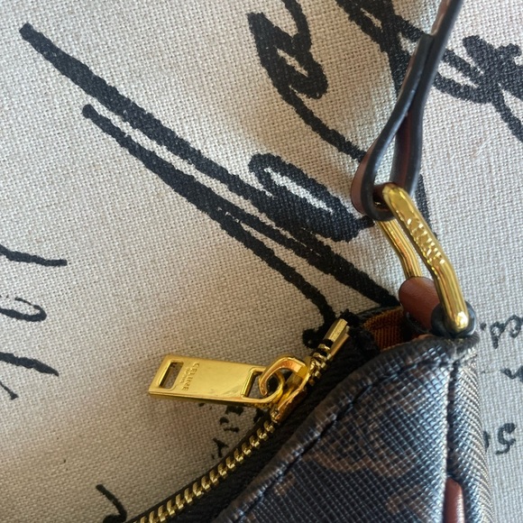 Small Ava Half Moon Crescent Bag in Triomphe Canvas and Calfskin in Tan - Picture 10 of 14